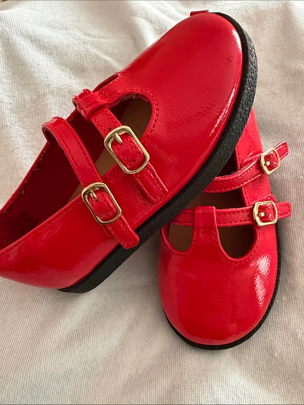 Old Navy Red Patent Double-Strap Mary Jane Flats